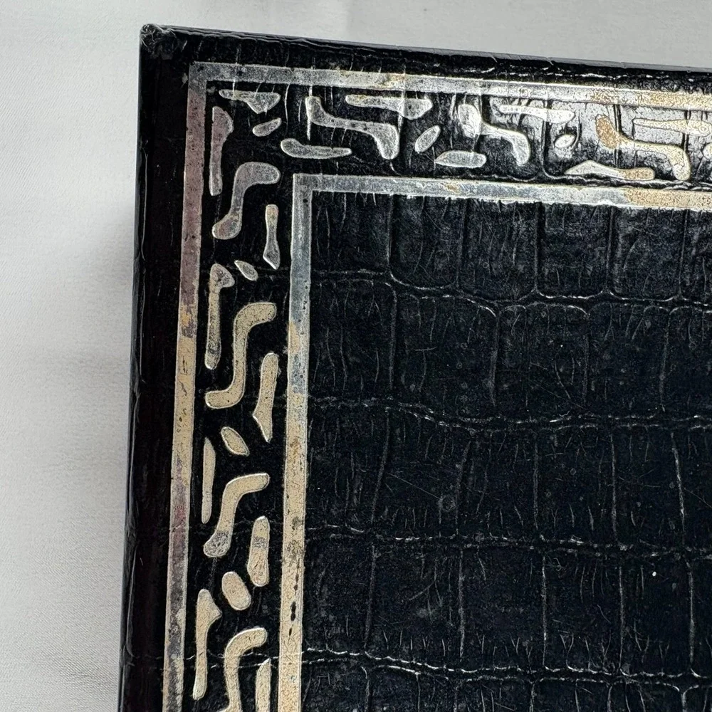 Buxton Black Velvet Jewelry Box Organizer Ring Holder Rectangle Case